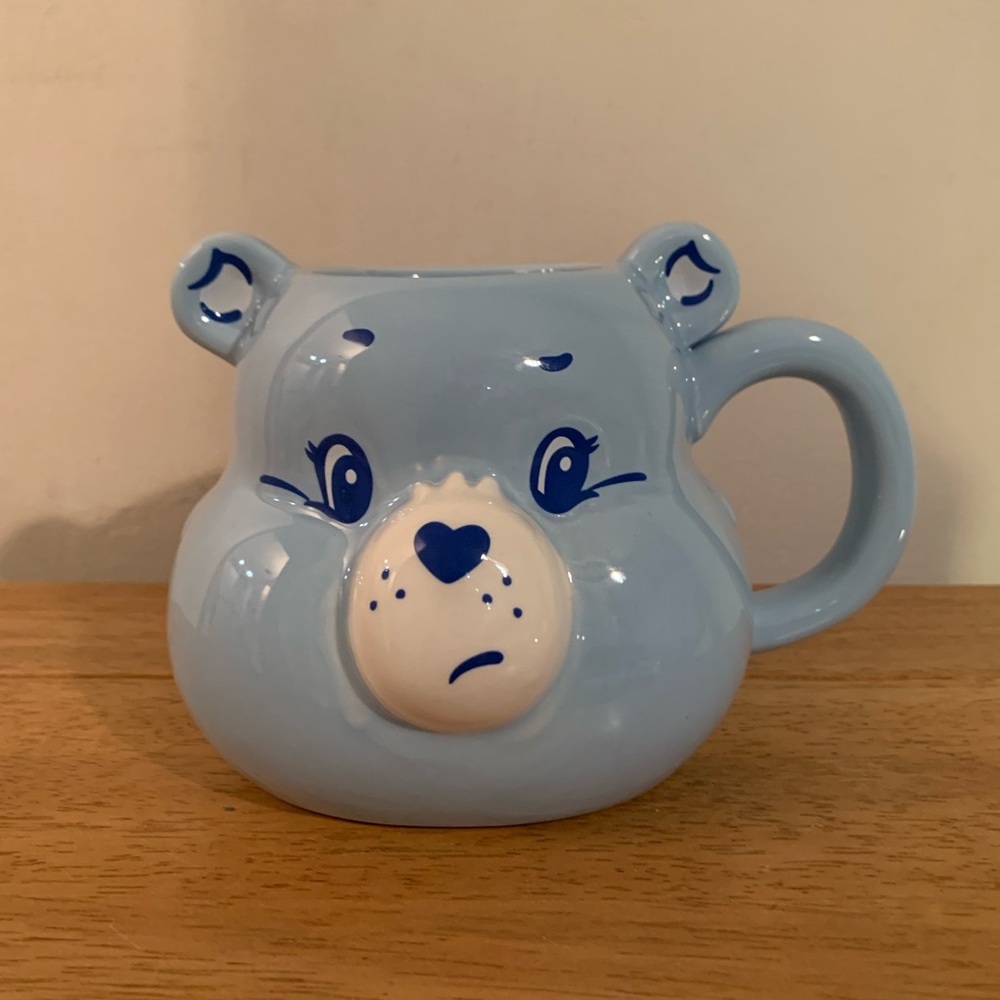 Care Bears Grumpy Bear Blue 3D Sculpted Ceramic Mug Size 20 oz New